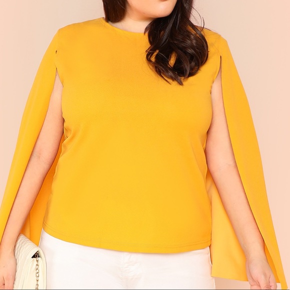 •NEW•3X•Camilla Cape Style Yellow Top NWT - Picture 4 of 8
